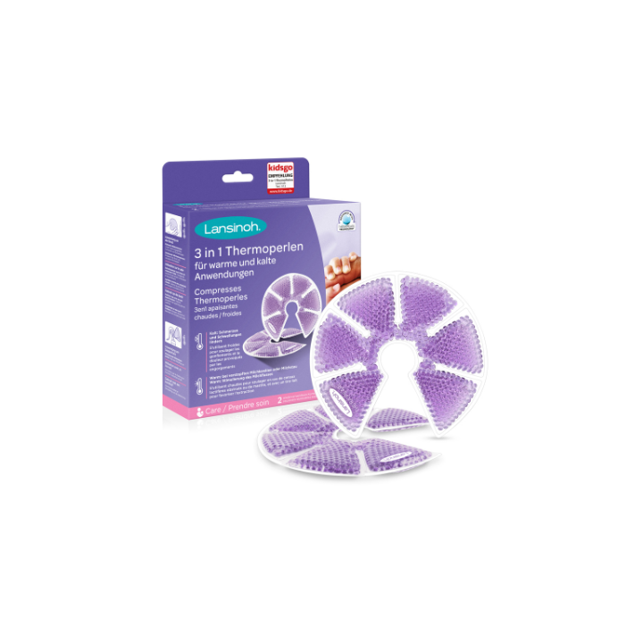 Compresses thermoperles 3 en 1 apaisantes chaud/froid Lansinoh - boîte de 2 compresses