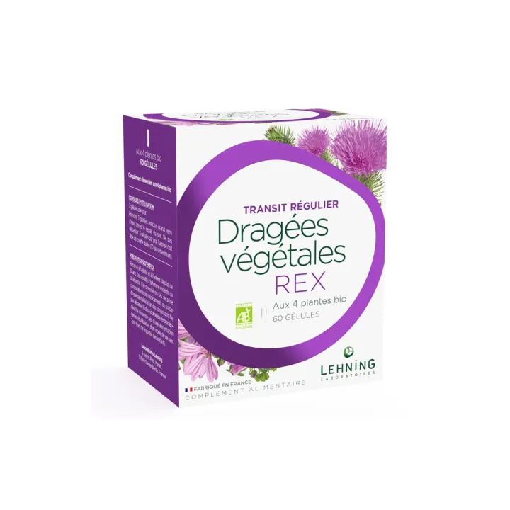 Dragées végétales REX bio Lehning - boite de 60 gélules