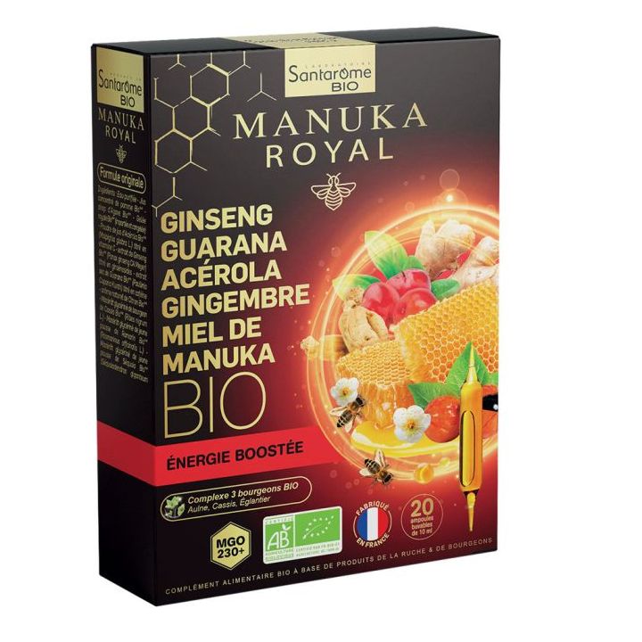 Manuka Royal Energie boostée bio Santarome - boîte de 20 ampoules