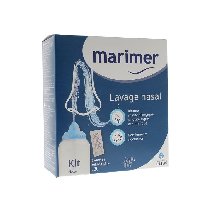Marimer Lavage nasal kit irrigation - boîte d'un flacon + 30 sachets
