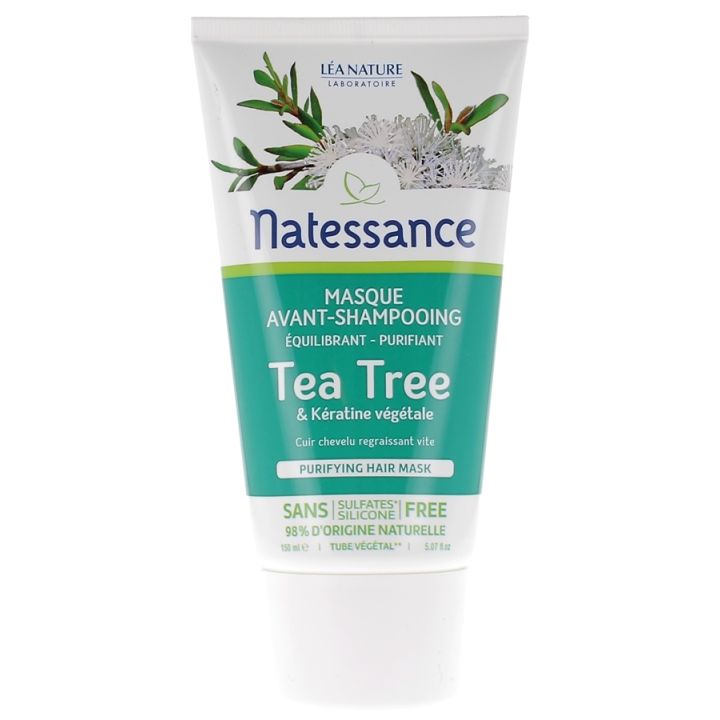 Masque avant-shampoing Tea Tree Natessance - Tube végétal de 150ml