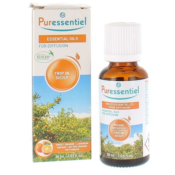 Mélange pour diffusion voyage en Sicile bio Puressentiel - flacon de 30ml