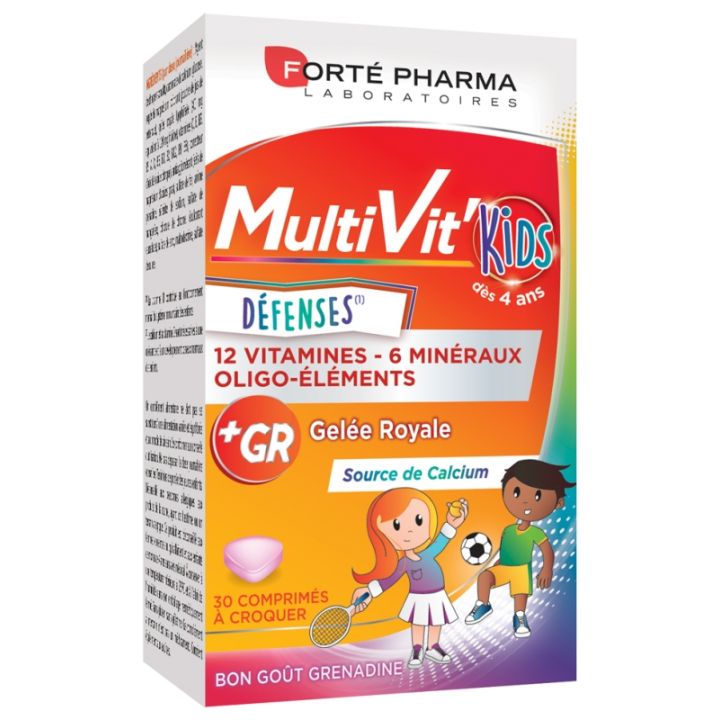 Multivit'Kids Défenses Forte Pharma - boîte de 30 comprimés à croquer