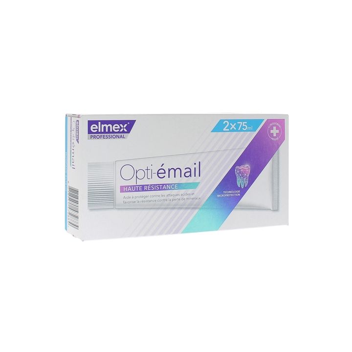 Opti-émail Dentifrice haute résistance Elmex - lot de 2 tubes de 75 ml