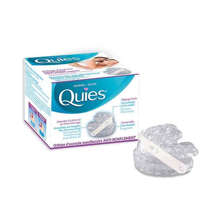 Orthèse d'avancée mandibulaire anti-ronflement Quies - une orthèse