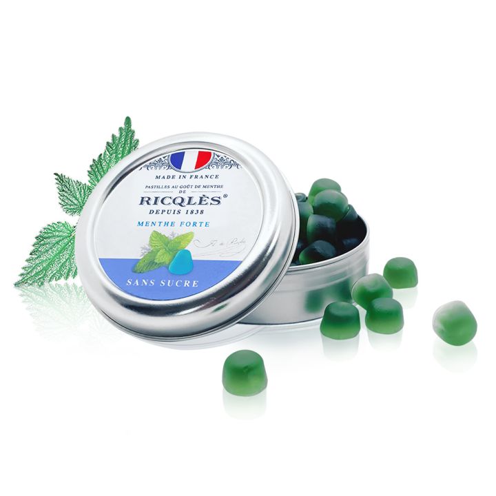 Pastilles à la menthe forte sans sucre Ricqlès - boîte de 45 g
