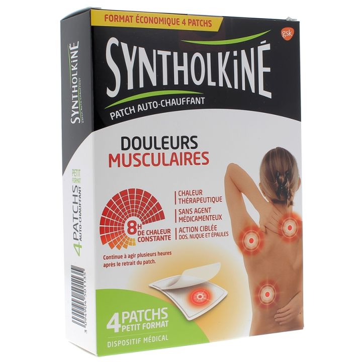Patch chauffant douleurs musculaires SyntholKiné - boîte de 4 patchs