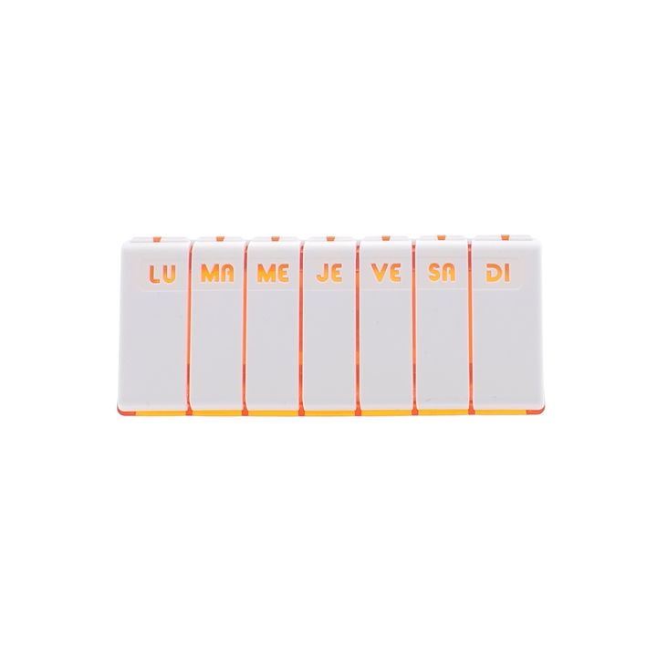 Pilulier hebdomadaire orange Pilbox Tempo Cooper - 1 pilulier