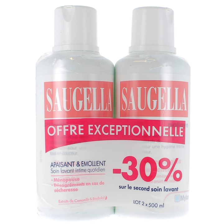 Poligyn nettoyant doux Saugella - 2 flacons de 500 ml