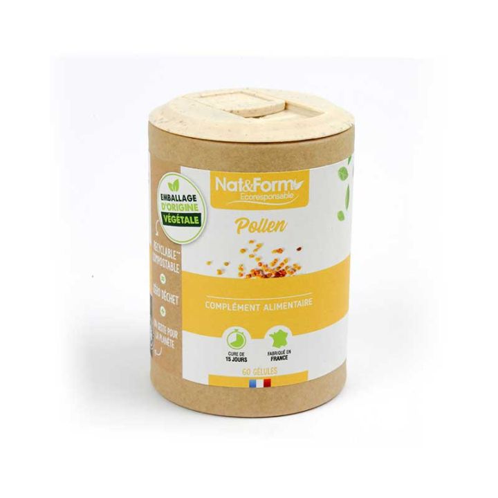 Pollen Ecoresponsable Nat&Form - Boite de 60 gélules