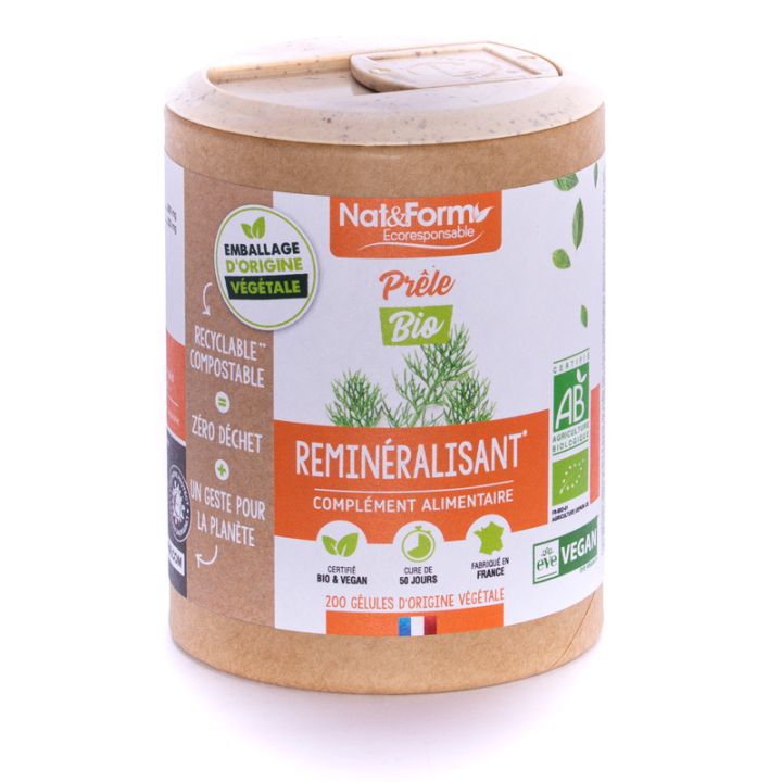 Prêle Bio Ecoresponsable Nat&Form - Boite de 200 gélules