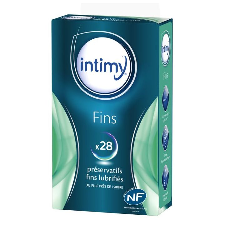 Préservatifs fins lubrifiés Intimy - boîte de 28 préservatifs
