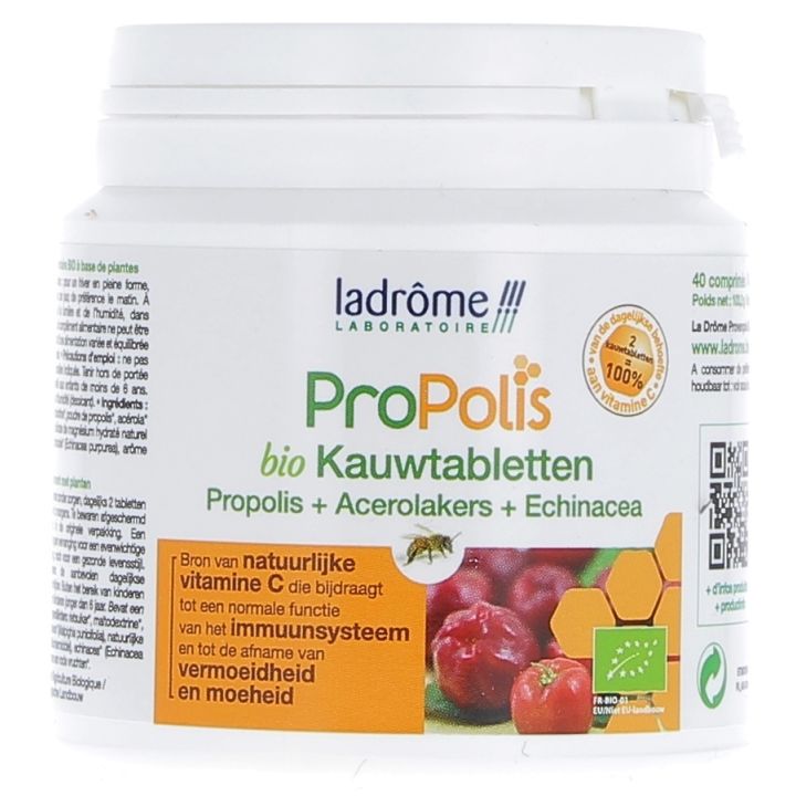 Propolis comprimés bio propolis, acérola, échinacée Ladrôme - Boite de 40 comprimés