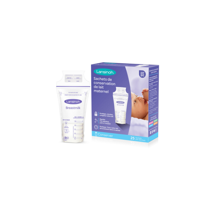 Sachets de conservation du lait maternel Lansinoh - boîte de 25 sachets