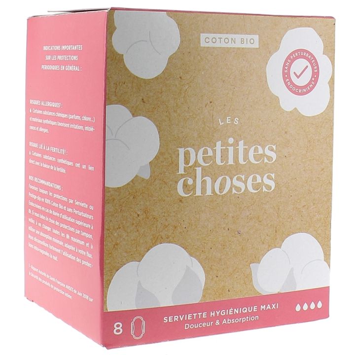 Serviette hygiénique Maxi Les Petites Choses - Boite de 8 serviettes