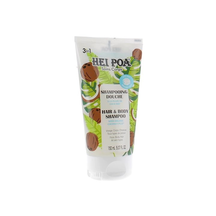 Shampoing douche 3 en 1 à la pulpe de coco Hei Poa - tube de 150 ml