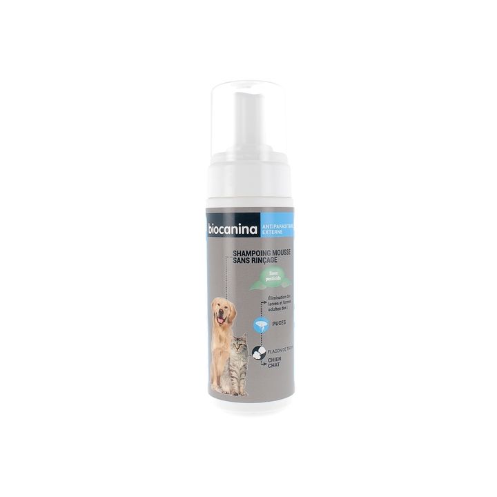 Shampoing mousse sans rinçage Biocanina - flacon de 150 ml