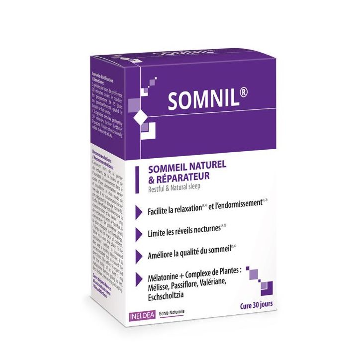Somnil sommeil naturel et réparateur Ineldea - boîte de 30 gélules