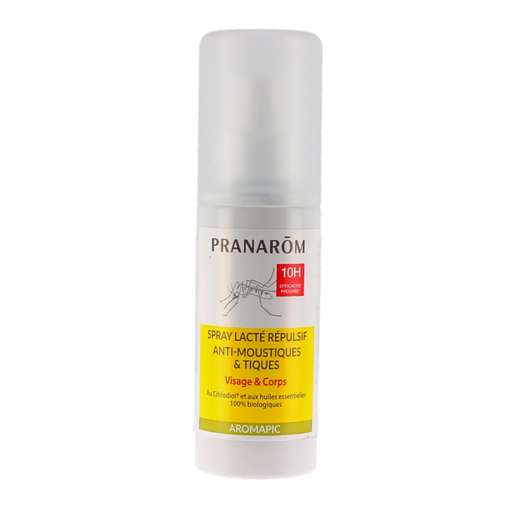 Spray lacté répulsif anti-moustiques et tiques Pranarôm - spray de 100ml