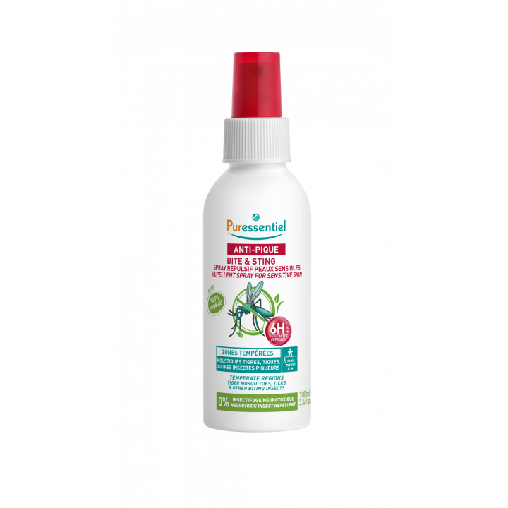 Spray répulsif peaux sensibles anti-pique Puressentiel - flacon de 100ml