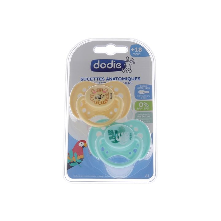 Sucette anatomique 18 mois et + Dodie - 2 sucettes anatomiques