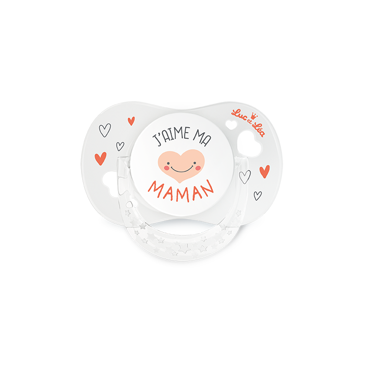 Sucette silicone anatomique avec anneau 0-6 mois Luc et Léa - une sucette