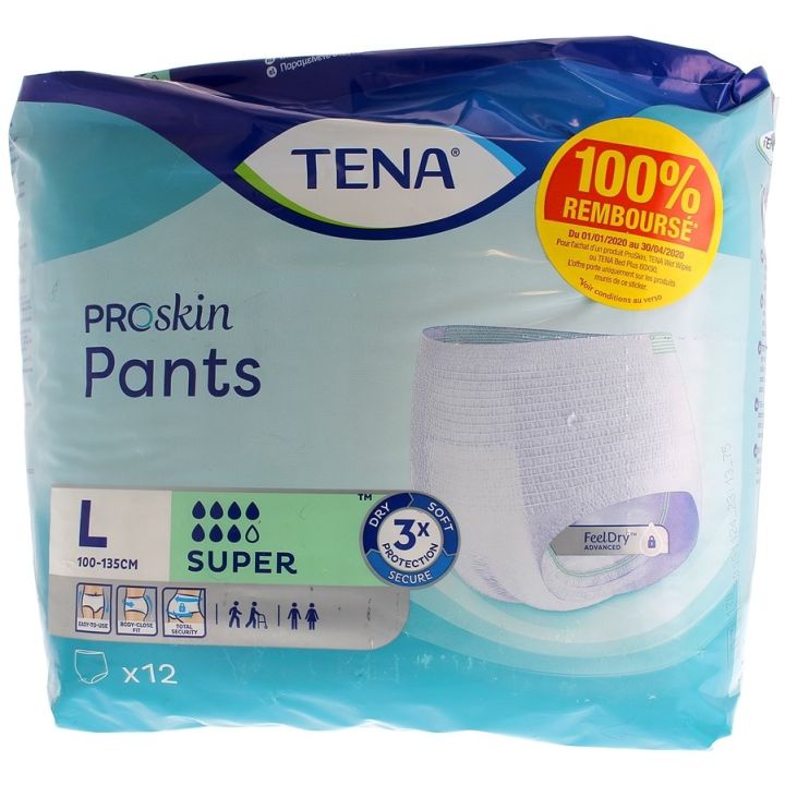 Proskin Pants Super taille L Tena - un paquet de 12 protections