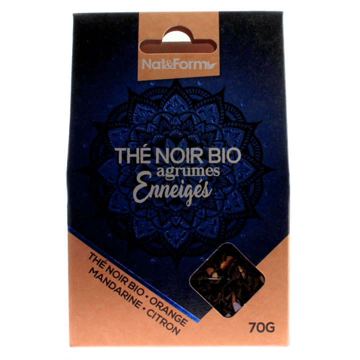 Thé noir bio agrumes enneigés Nat&form - boite de 70g