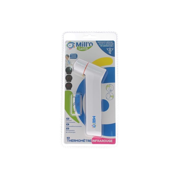 Thermomètre infrarouge sans contact frontal et auriculaire Mill'O - un thermomètre