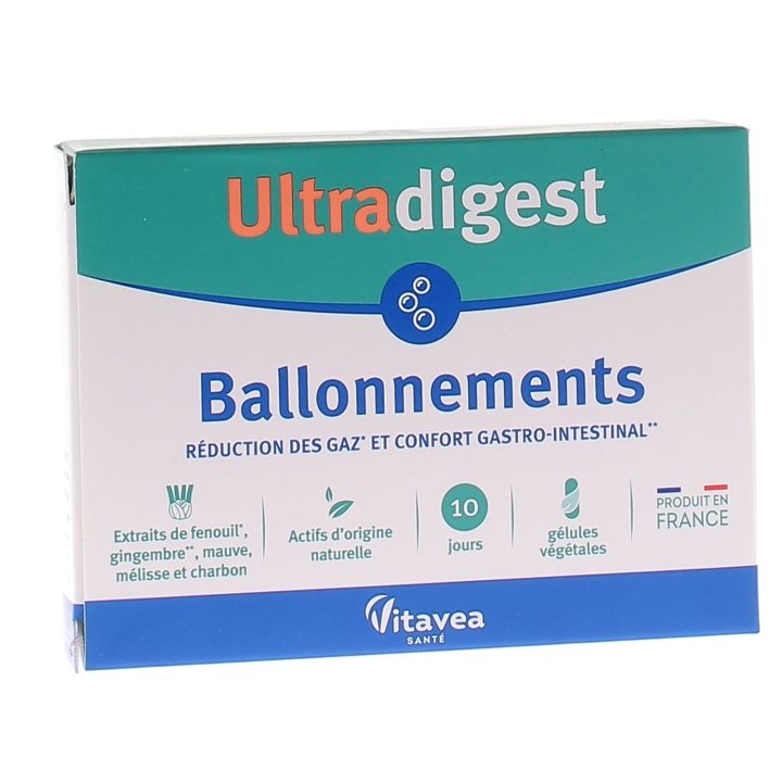 Ultradigest Ballonnements Vitavea - boîte de 30 gélules