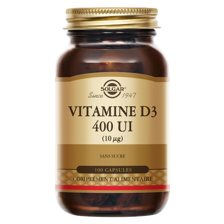 Vitamine D3 Solgar - pot de 100 gélules