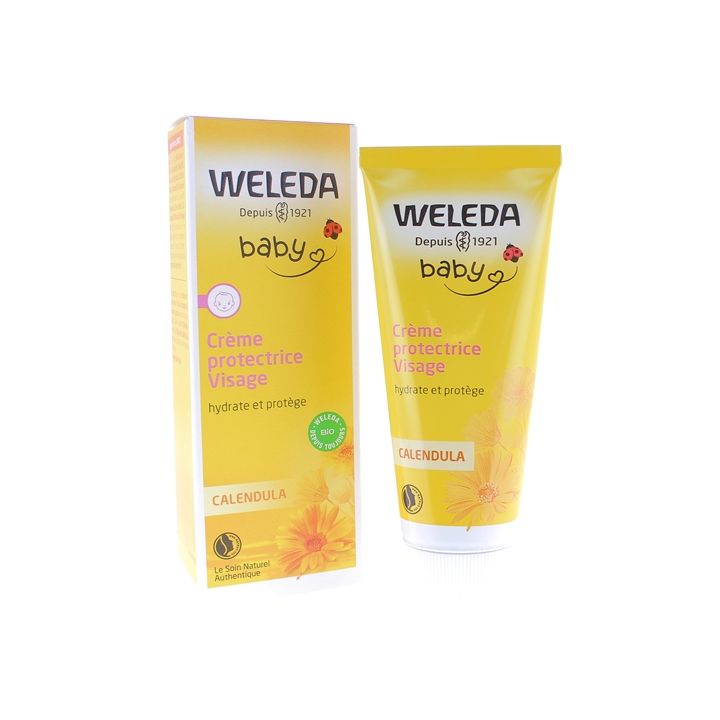 Crème protectrice visage au Calendula Weleda bébé - tube de 50 ml