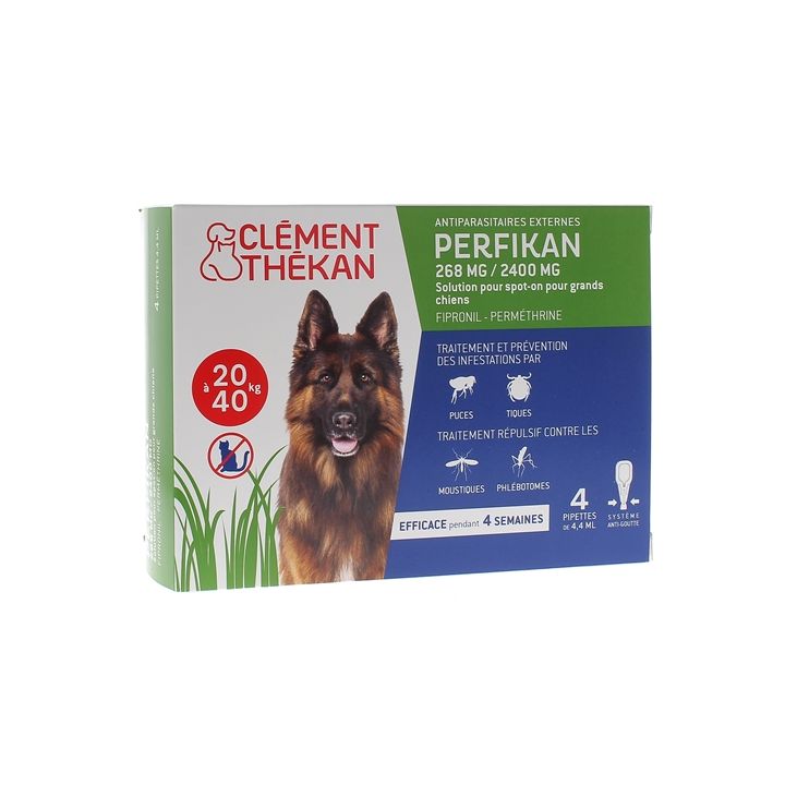 Perfikan 268 mg/2400 mg pour grand chiens Clément-Thékan - 4 pipettes de 4,40 ml
