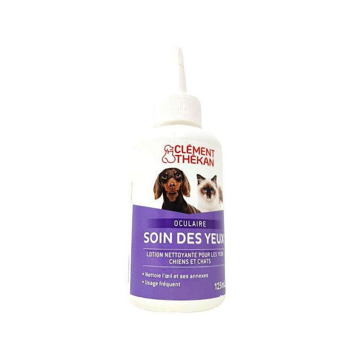 Soins des yeux chiens et chats solution Clément-thékan - flacon de 125 ml