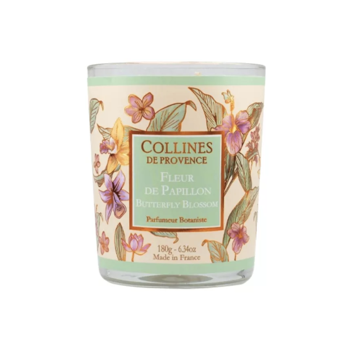Bougie parfumée fleur de papillon Collines de Provence - Pot de 180g