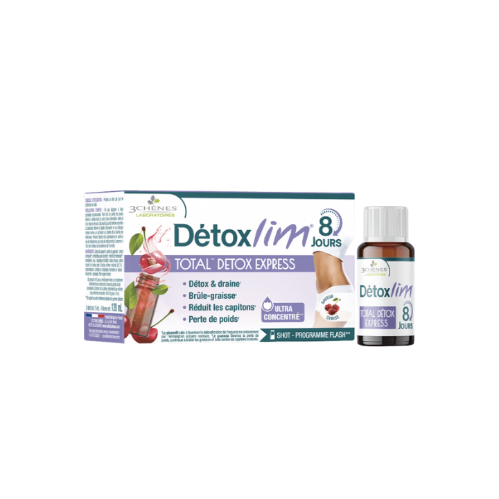Détoxlim total detox express 8 jours cerise 3 chênes - flacon de 120ml