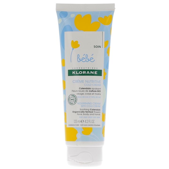 Crème nutritive cold cream Klorane Bébé - Tube de 125 ml