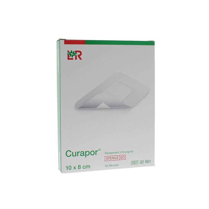 Curapor pansement adhésif chirurgical Lohmann & Rauscher - 10 pansements de 10 x 8 cm