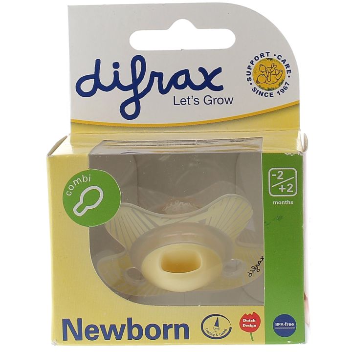 Tétine combi avec anneau Newborn -2/+2 mois Difrax - 1 tétine