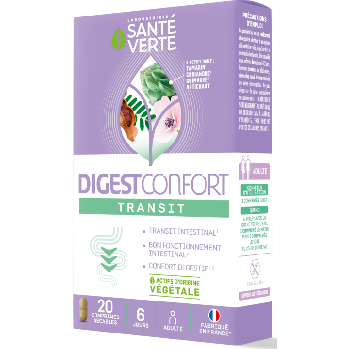 DigestConfort Transit Santé Verte - boite de 20 comprimés