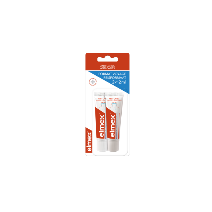 Dentifrice anti-caries format voyage Elmex - 2 tubes de 12 ml