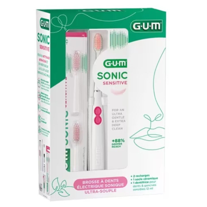Sonic sensitive brosse à dents électrique sonique ultra-souple Gum - 4 produits
