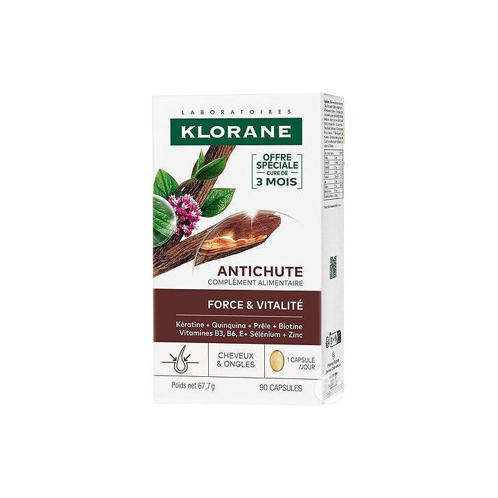 Antichute force&vitalité Klorane - boite de 90 capsules