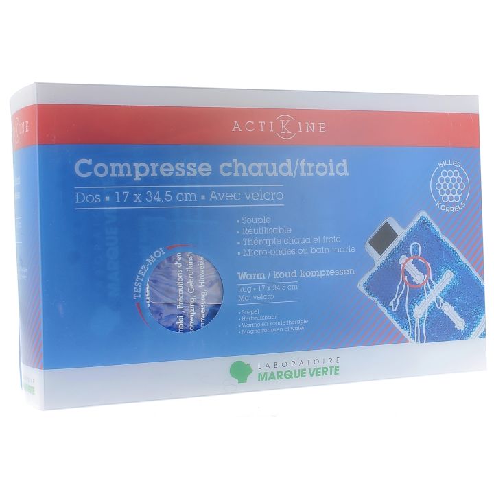 Compresse chaud / froid avec velcro 19 x 36 cm Marque verte - 1 compresse