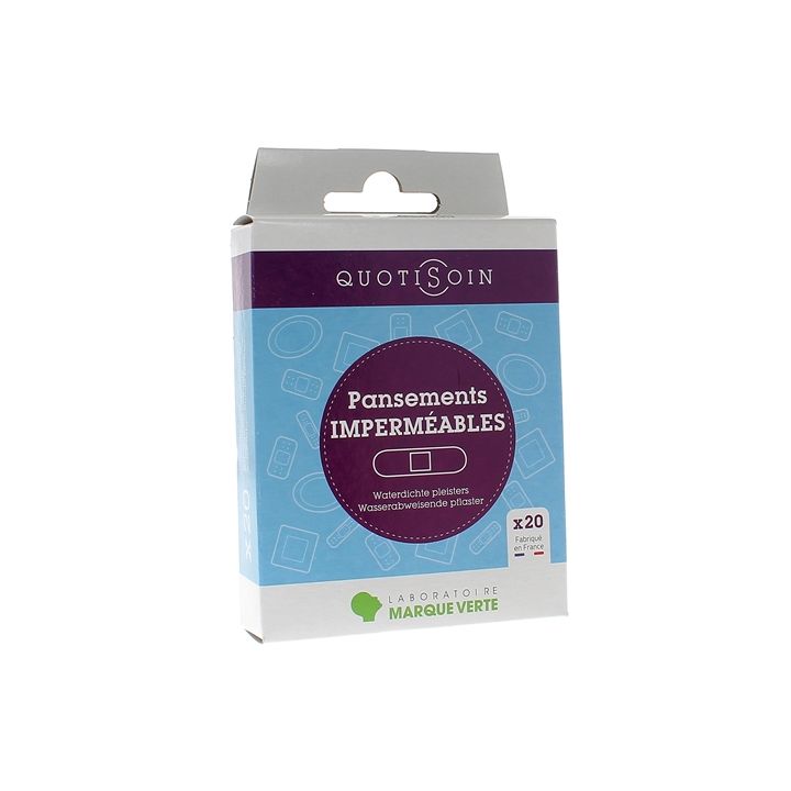 Quotisoin Pansements imperméables Marque Verte - boîte de 20 pansements