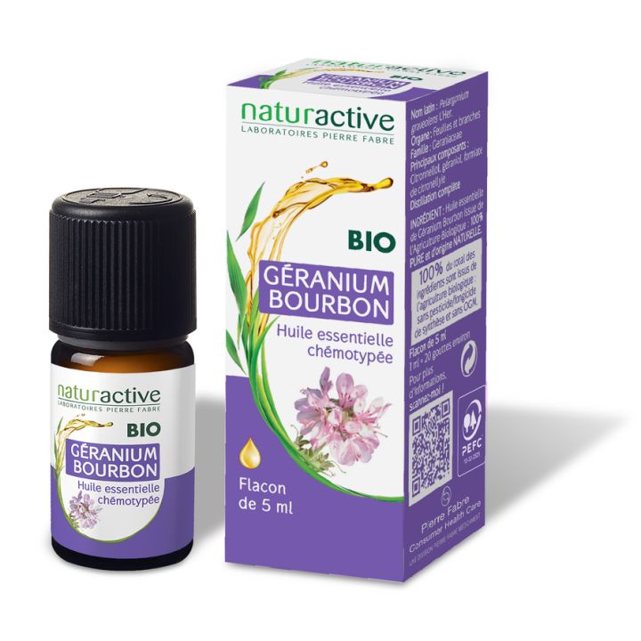 Huile essentielle de Geranium bourbon BIO Naturactive - flacon de 5 ml