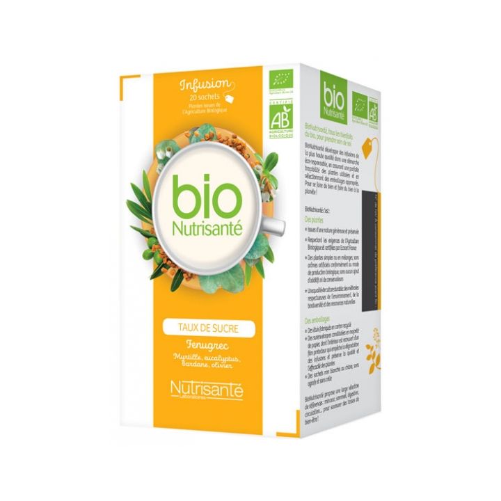Infusion bien-être Taux de sucre bio Nutrisanté - 20 sachets