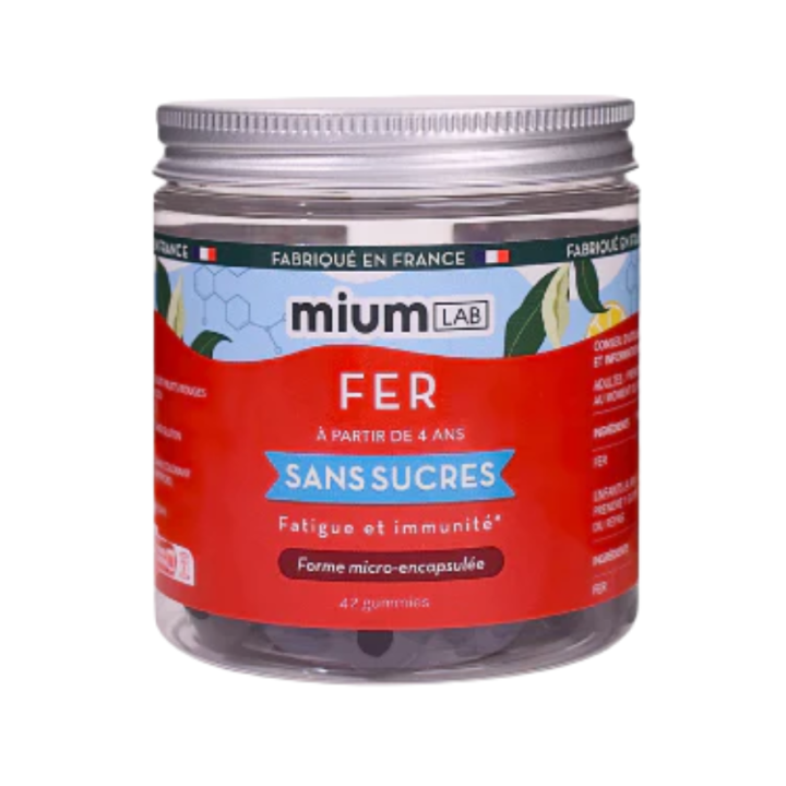 Fer gummies sans sucres Mium Lab - pot de 42 gummies