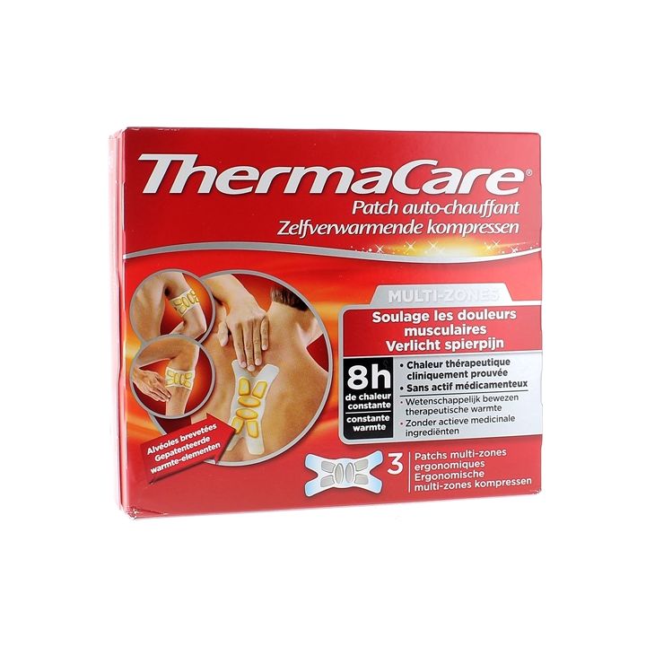Patch auto-chauffant 8h multi-zones ThermaCare - 3 patchs