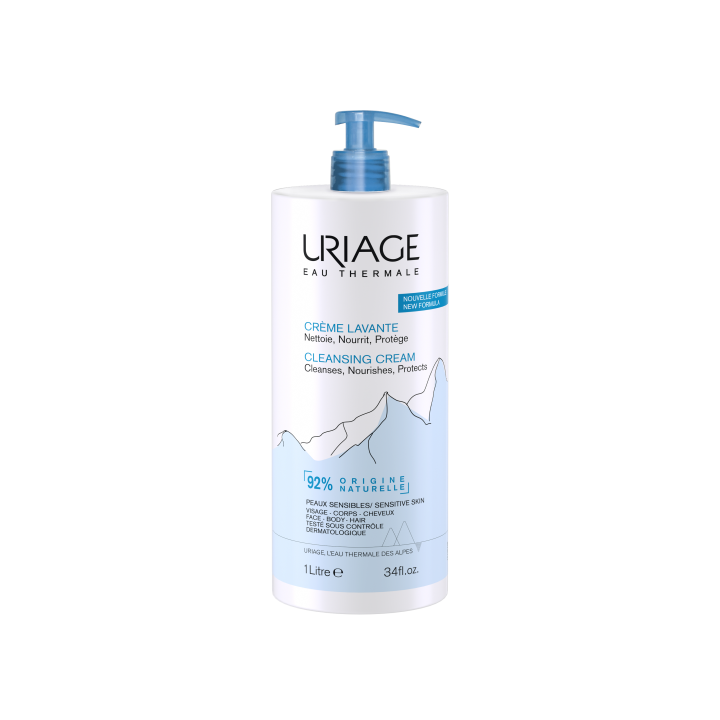Crème lavante peaux sensibles Uriage - flacon de 1L